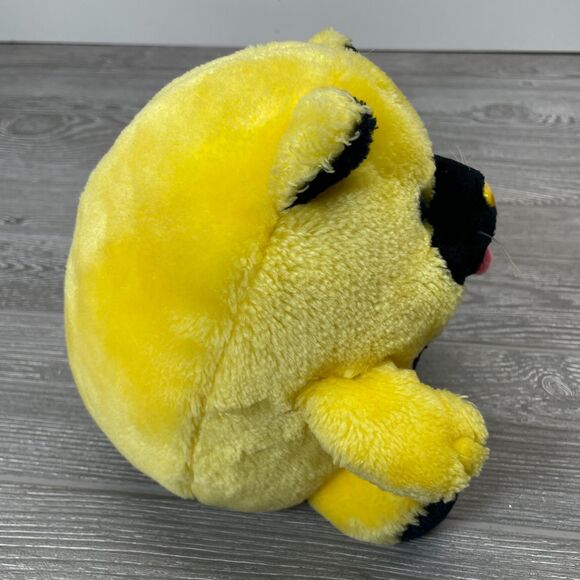 Vintage 1988 Effem Purdy Cat Plush 8in Black and Yellow Doudou Stuffed Animal - Picture 8 of 9